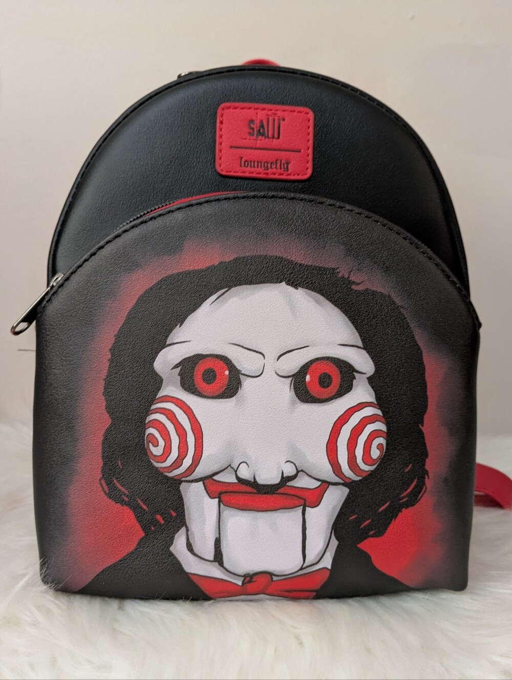 Loungefly Mini Backpack Jigsaw Movie Saw Scary Official Red Black New With Tags